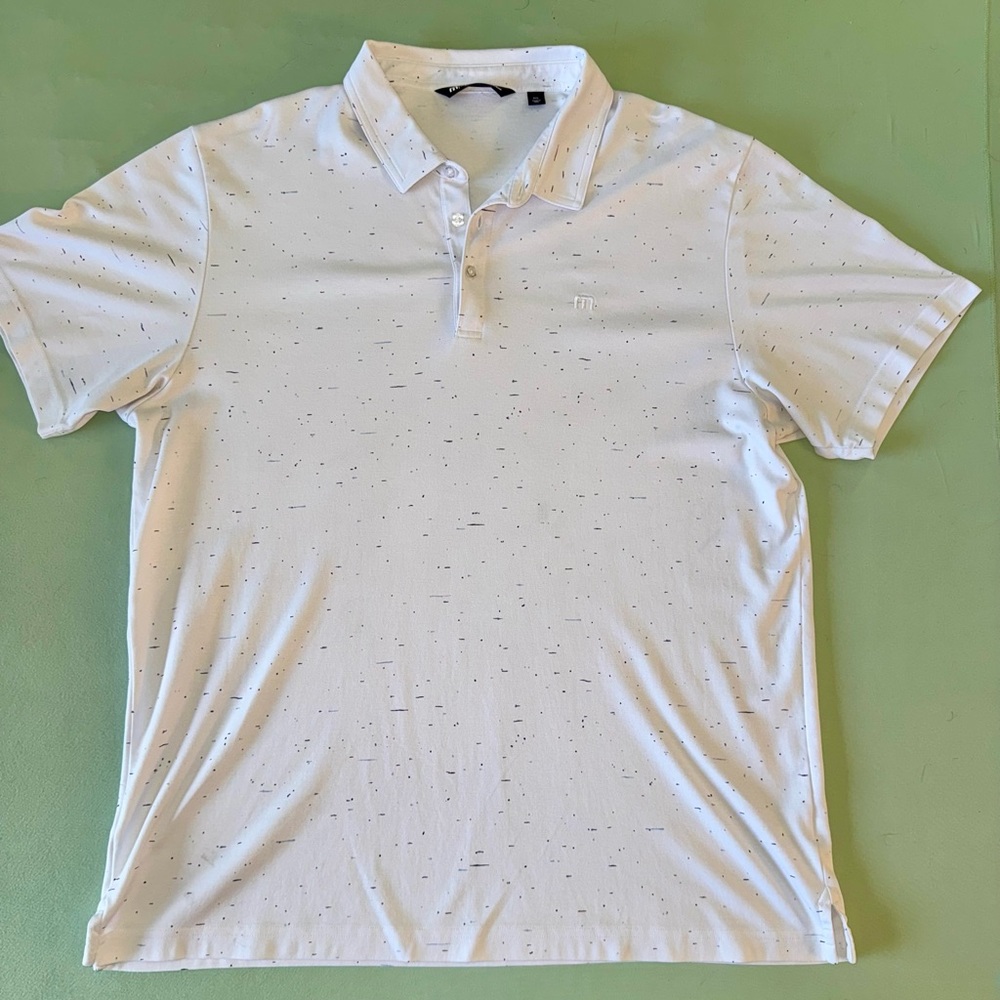Travis Mathew White speckled Polo Shirt